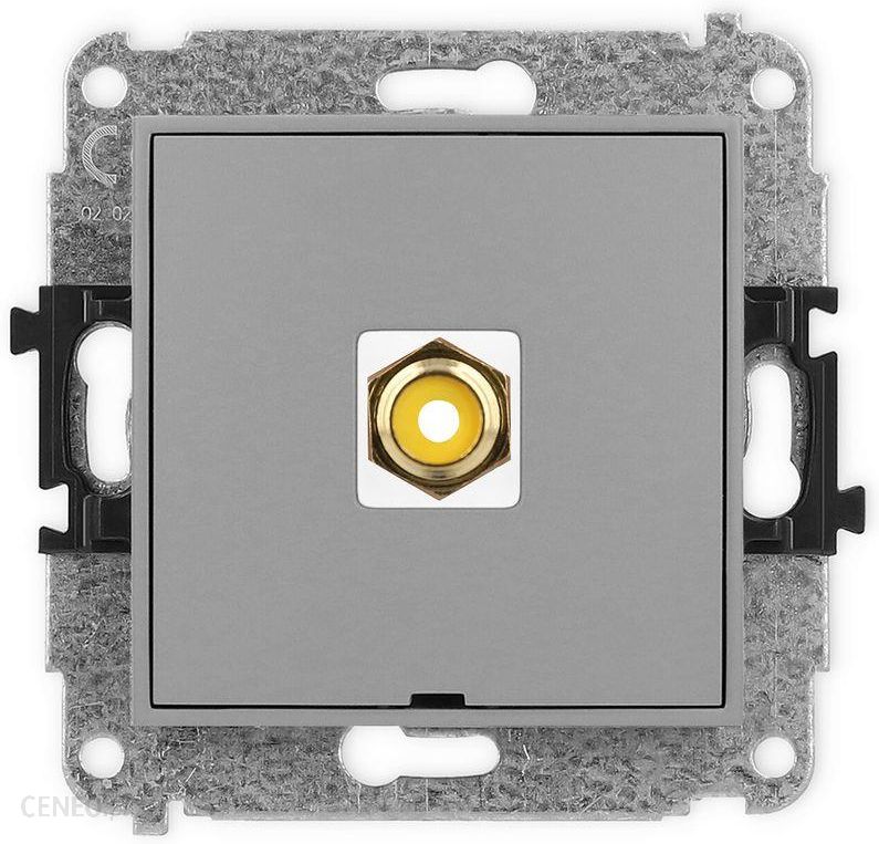 i-karlik-gniazdo-pojedyncze-rca-typu-cinch-zolty-pozlacany-szary-mat-mini-27mgrcabo1